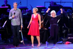 Skateboard Hall of Famer Tony Hawk with “Simpsons” voiceover artists Yeardley Smith and Nancy Cartwright. Photo by Matthew Imaging