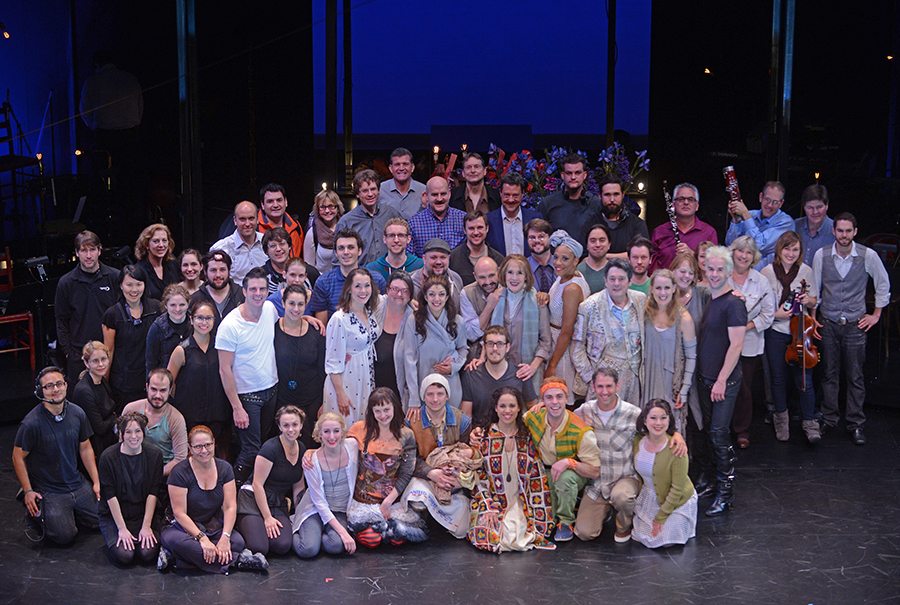 The entire cast and orchestra of “Into the Woods” on the stage of the Wallis Annenberg Center. The orchestra included AFM musicians from Oregon and Los Angeles, contracted by Dan Savant and led by Martin Majkut, who performed front and center on the stage during the entire three-hour performance. Photo: Kevin Parry