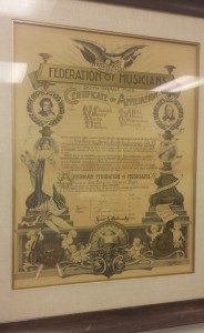 Local 47's charter of affiliation, 1897
