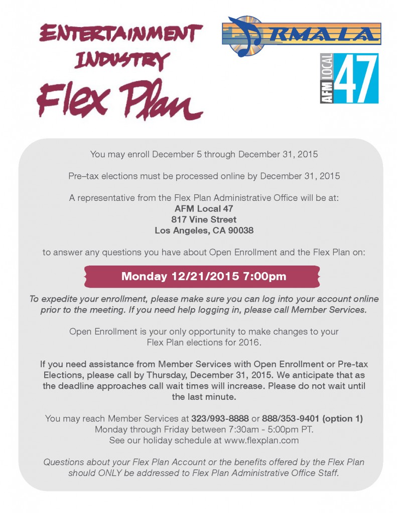 Flex Plan Open Enrollment 12-2015