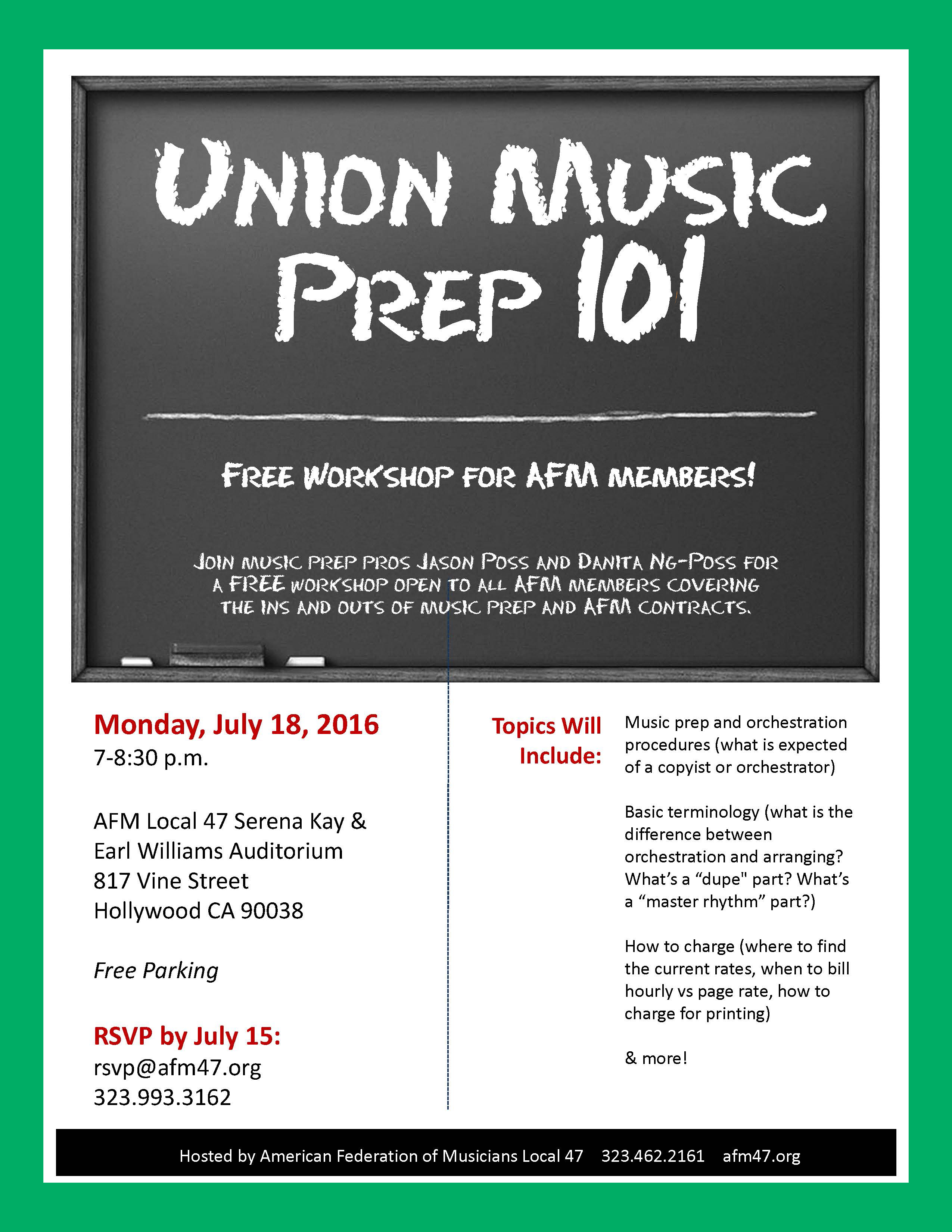 Union Music Prep 101 -2016